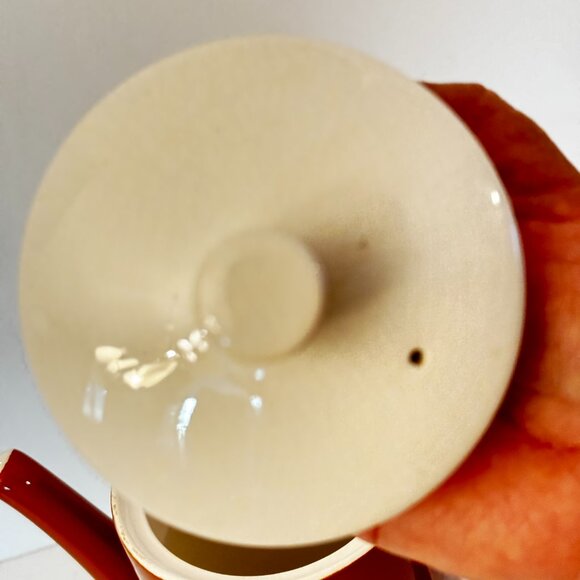 Style House Japan Ironstone Monterrey Brown Coffee Teapot Tall Pitcher Lid Vtg - Picture 12 of 15